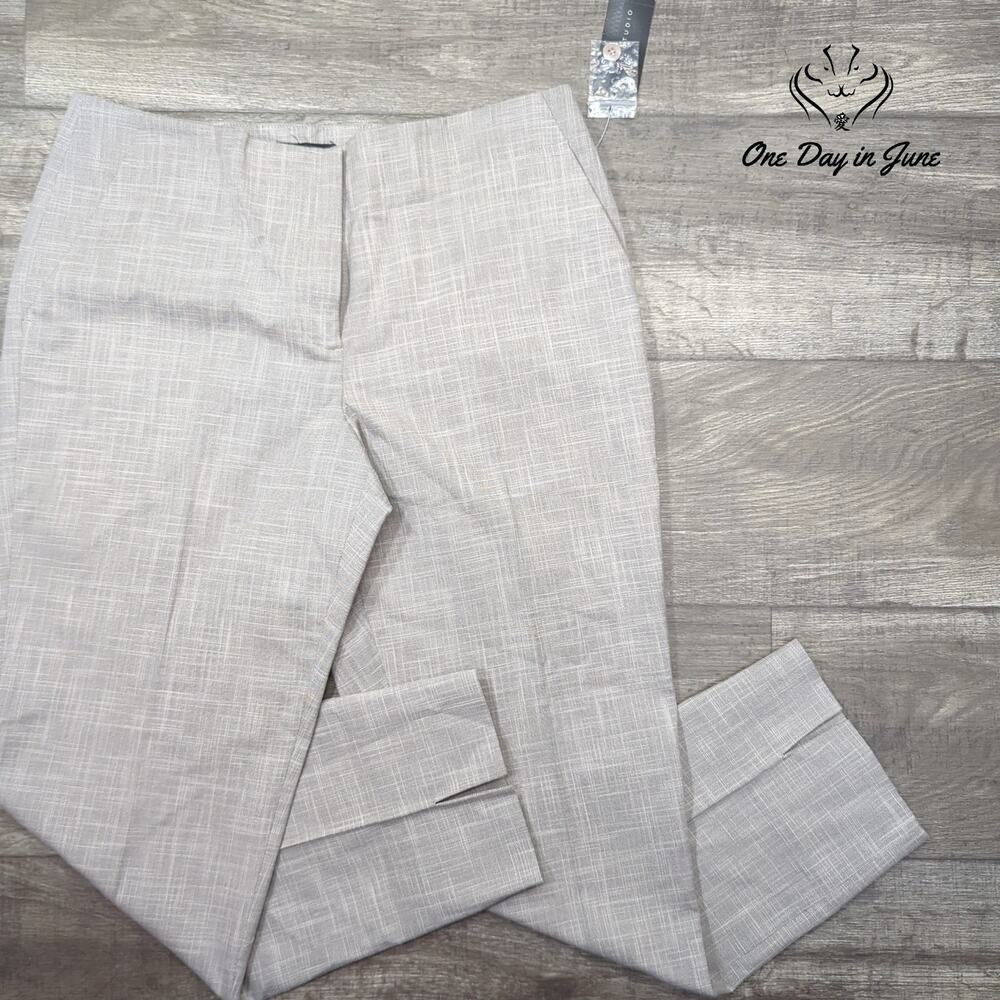 Madison Studio Dress Pants Gray Oyster Pink Straight Leg NWT Size 12